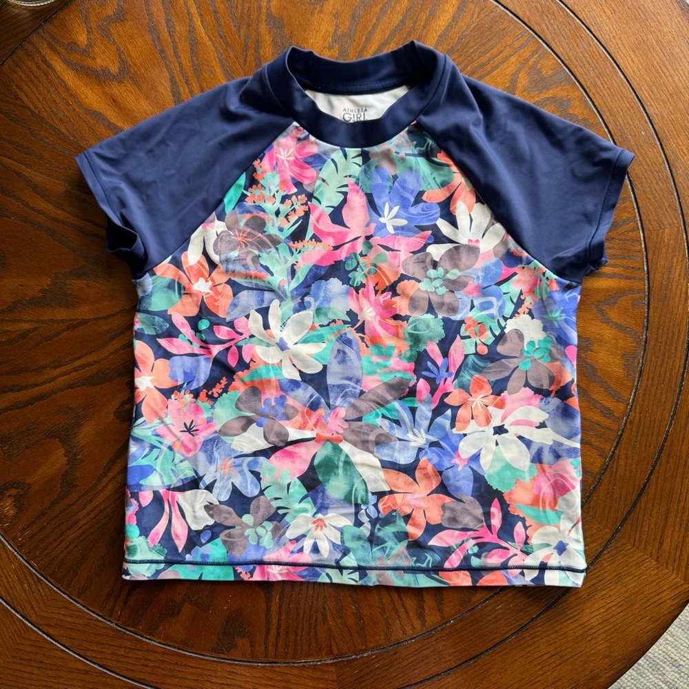 Athleta Blue Rashguard Swim Top - Picture 2 of 13